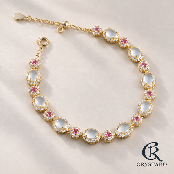 Pearl and Pink Gemstone Bracelet