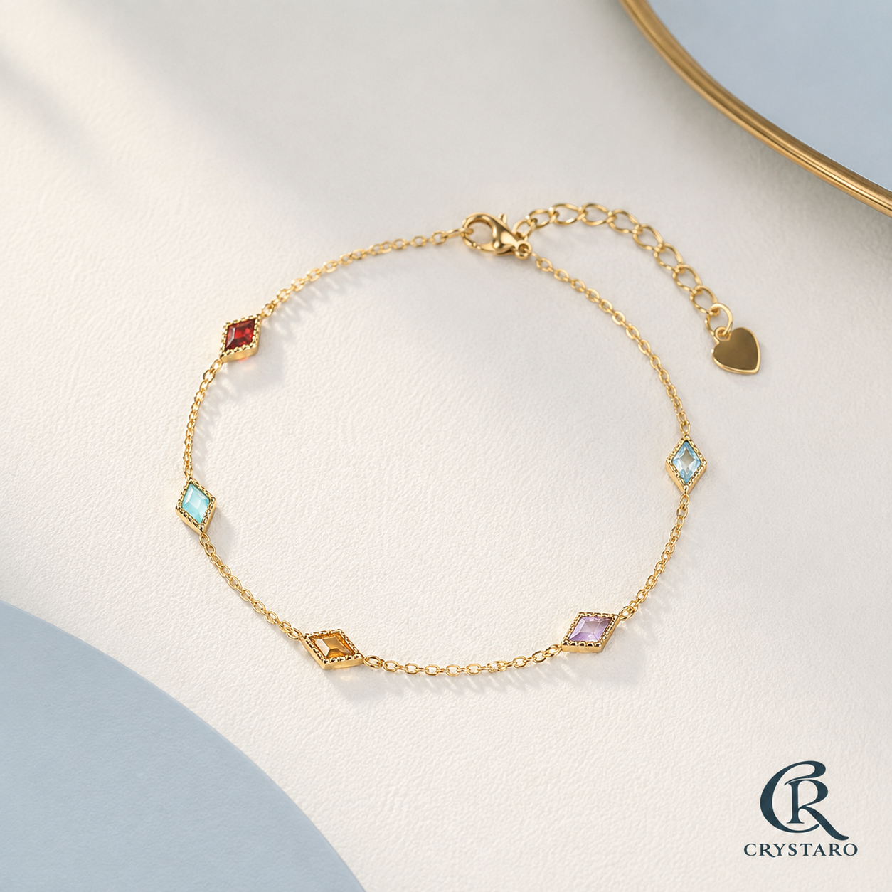 Geometric Gemstone Layering Bracelet — product hero — CRYSTARO Main image