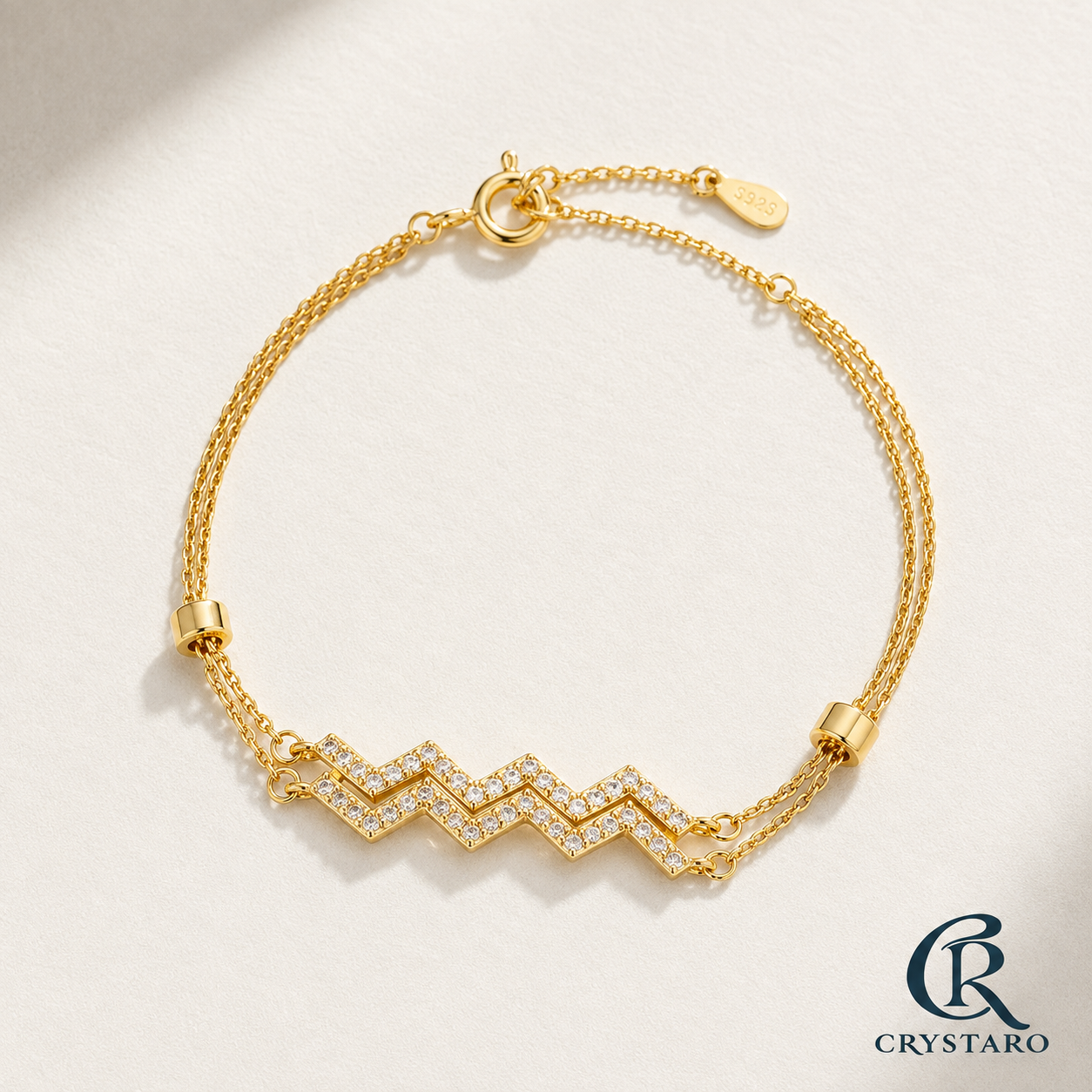Chevron Pave Bracelet — product hero — CRYSTARO