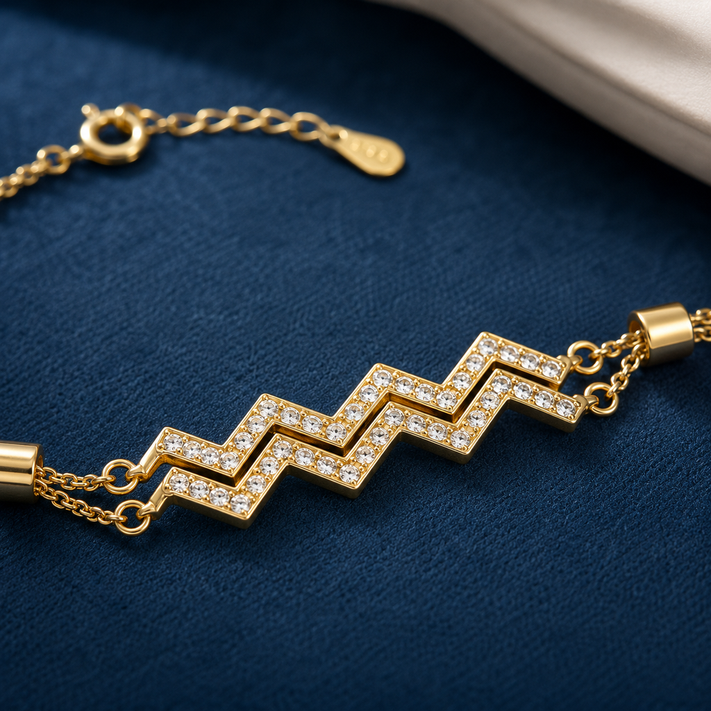 Chevron Pave Bracelet — craftsmanship close-up — CRYSTARO