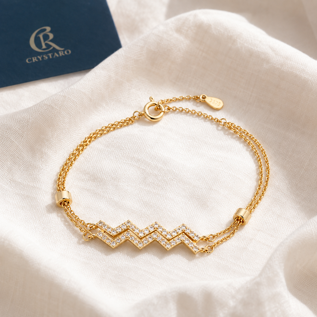 Chevron Pave Bracelet — styled product still life — CRYSTARO
