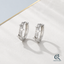 Silver-Tone Pave Huggie Hoop Earrings — product hero — CRYSTARO