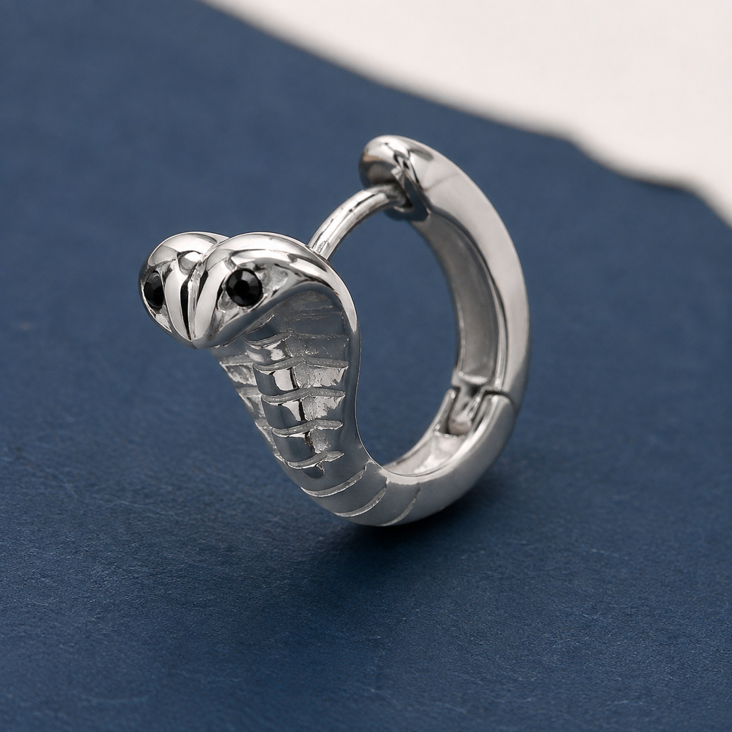 Mixed-Metal Chunky Huggie Hoops — craftsmanship close-up — CRYSTARO