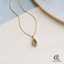 Vintage Green Oval Crystal Pendant Necklace — product hero — CRYSTARO