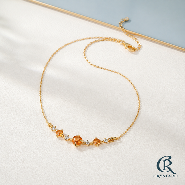 Colorful Gemstone Station Necklace — product hero — CRYSTARO