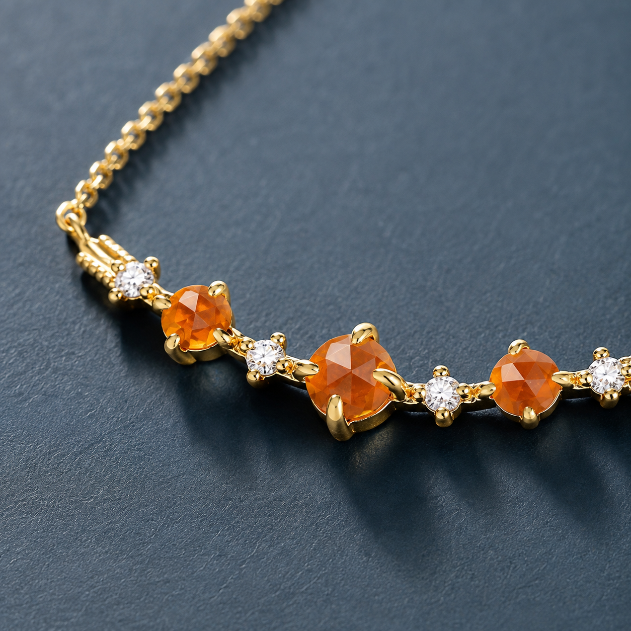 Colorful Gemstone Station Necklace — craftsmanship close-up — CRYSTARO