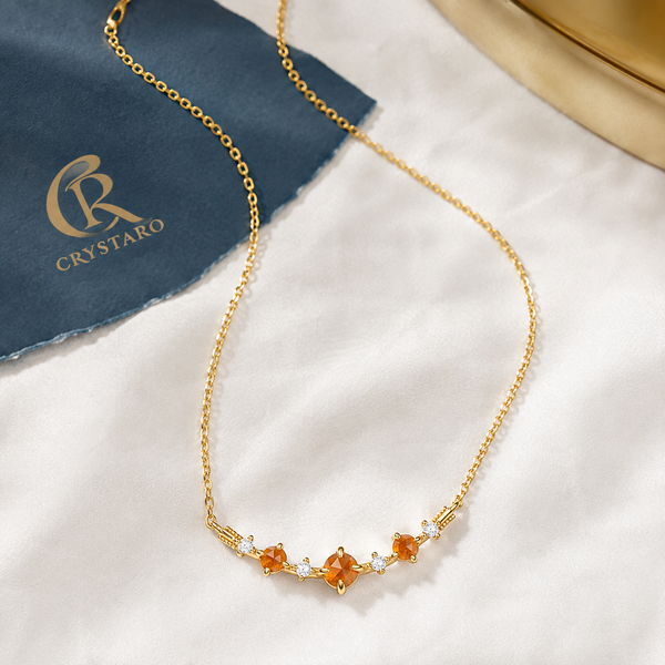 Colorful Gemstone Station Necklace — styled product still life — CRYSTARO