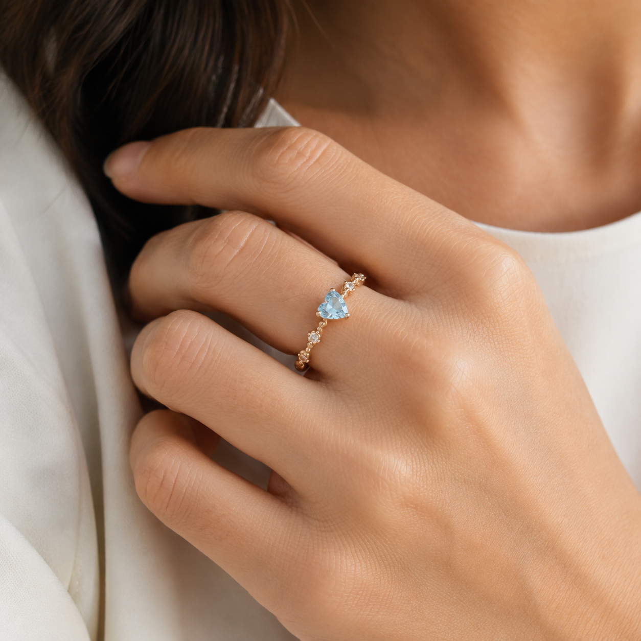 Blue Heart Gemstone Ring Secondary image