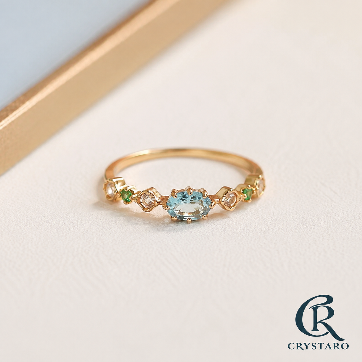 Multicolor Gemstone Stacking Ring — product hero — CRYSTARO