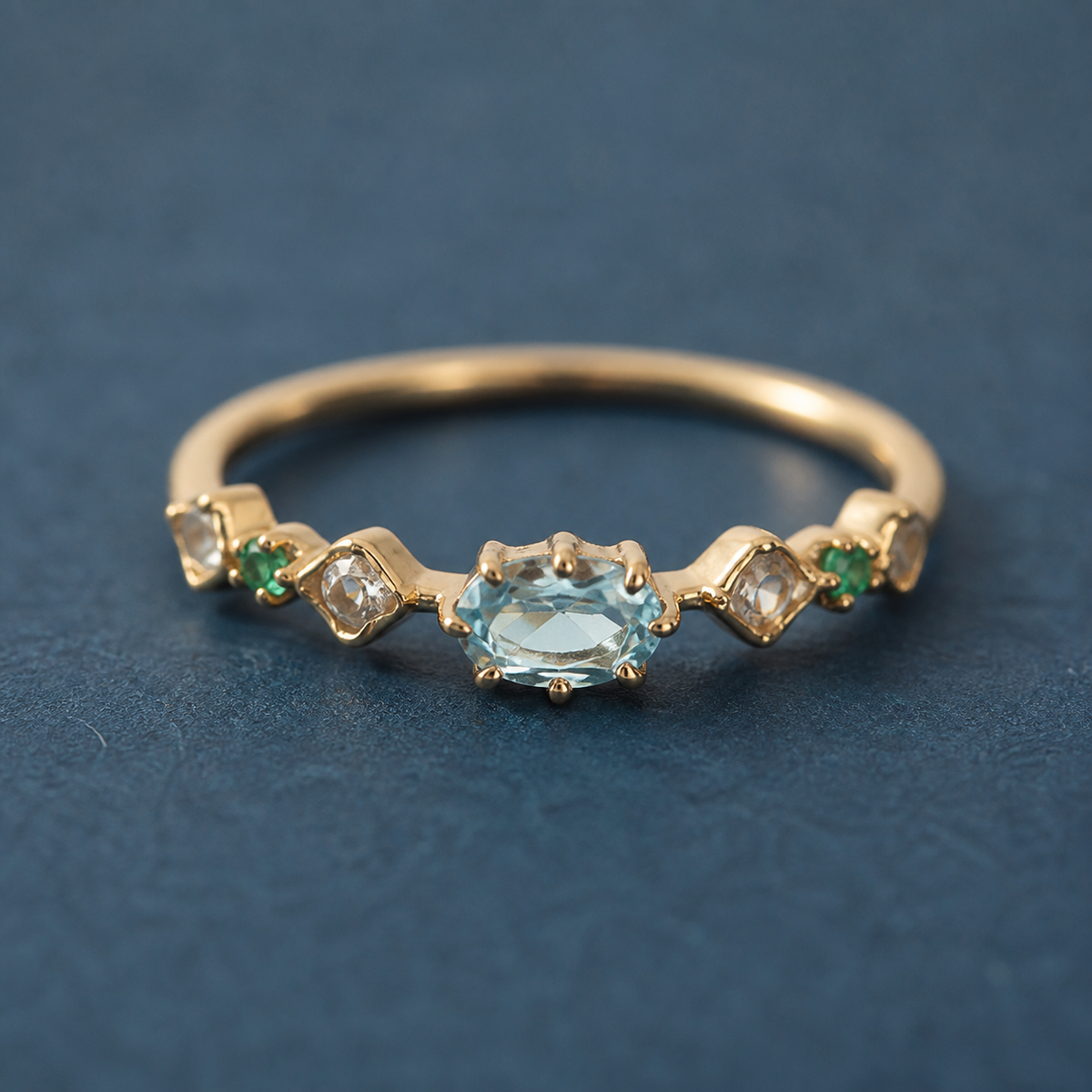 Multicolor Gemstone Stacking Ring — craftsmanship close-up — CRYSTARO