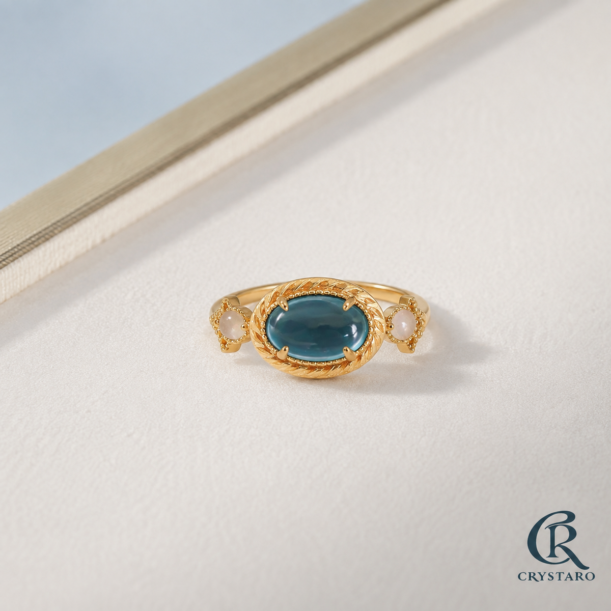 Celestial Planet Blue Gemstone Ring — product hero — CRYSTARO Main image