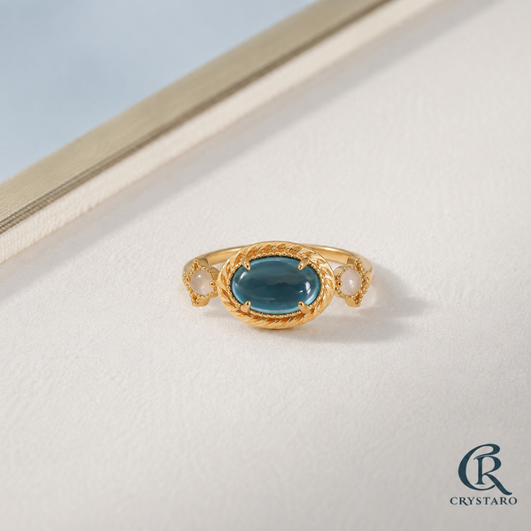 Celestial Planet Blue Gemstone Ring — product hero — CRYSTARO