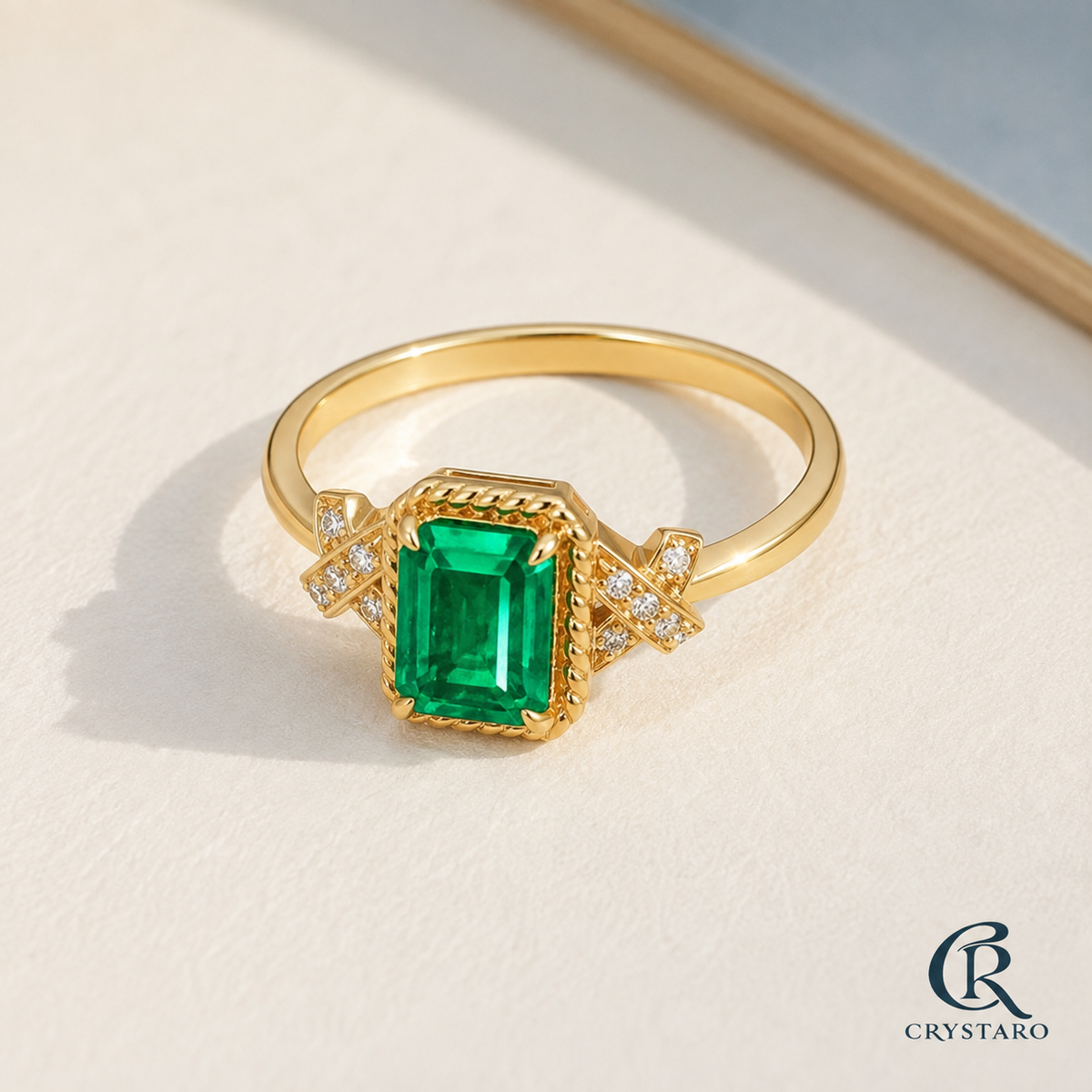 Emerald Green Statement Ring — product hero — CRYSTARO